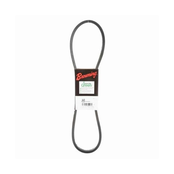 A43 Classical V-Belt, 45.2 in Outside Length, 1/2 in Top Width, 1 Ribs