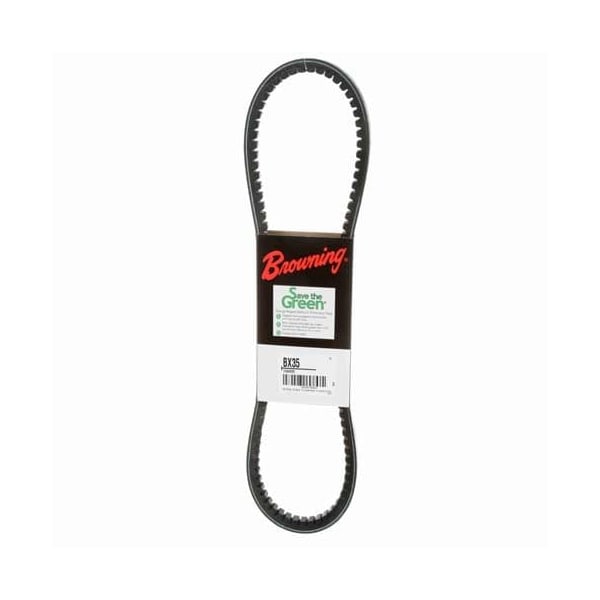 BX35 Cogged, Classical V-Belt, 38 in Outside Length, 21/32 in Top Width, 1 Ribs