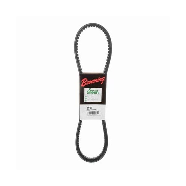 BX38 Cogged, Classical V-Belt, 41 in Outside Length, 21/32 in Top Width, 1 Ribs