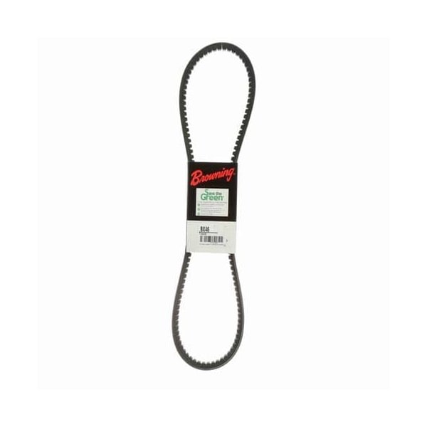 BX46 Cogged, Classical V-Belt, 49 in Outside Length, 21/32 in Top Width, 1 Ribs