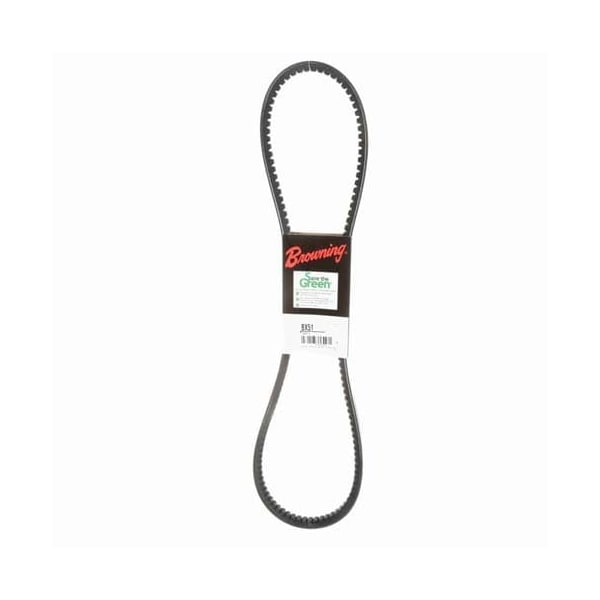 BX51 Cogged, Classical V-Belt, 54 in Outside Length, 21/32 in Top Width, 1 Ribs
