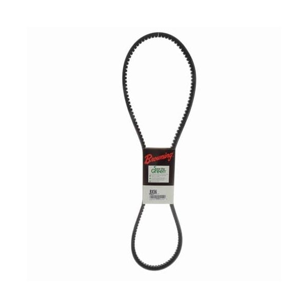 BX56 Cogged, Classical V-Belt, 59 in Outside Length, 21/32 in Top Width, 1 Ribs