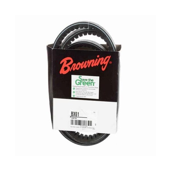 BX61 Cogged, Classical V-Belt, 64 in Outside Length, 21/32 in Top Width, 1 Ribs