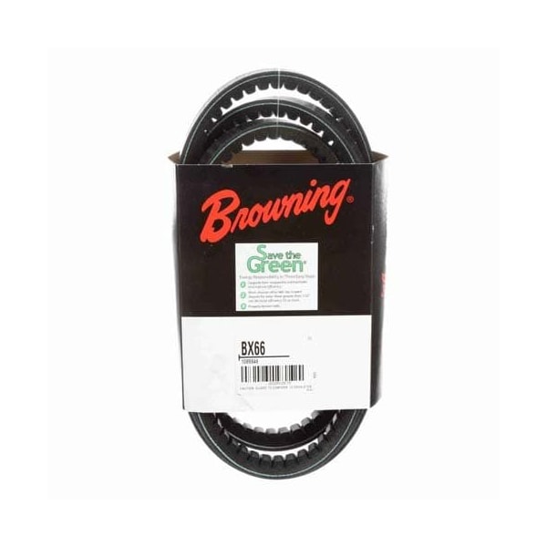 BX66 Cogged, Classical V-Belt, 69 in Outside Length, 21/32 in Top Width
