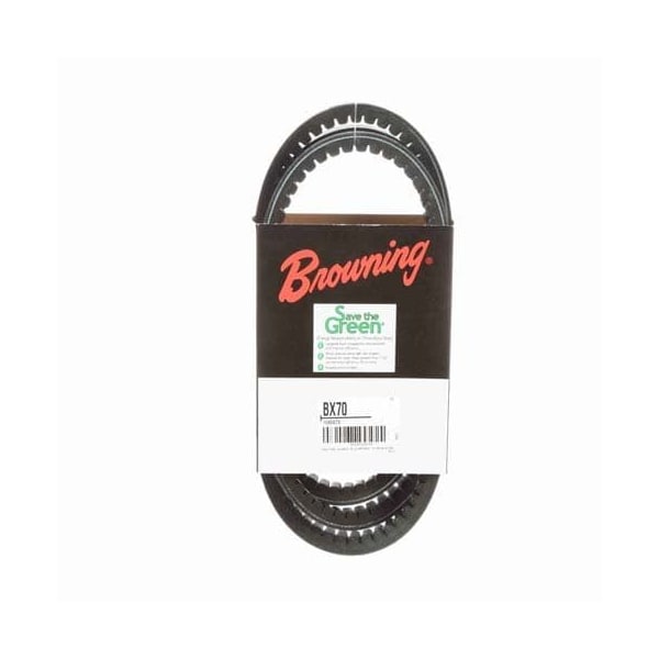 BX70 Cogged, Classical V-Belt, 73 in Outside Length, 21/32 in Top Width, 1 Ribs