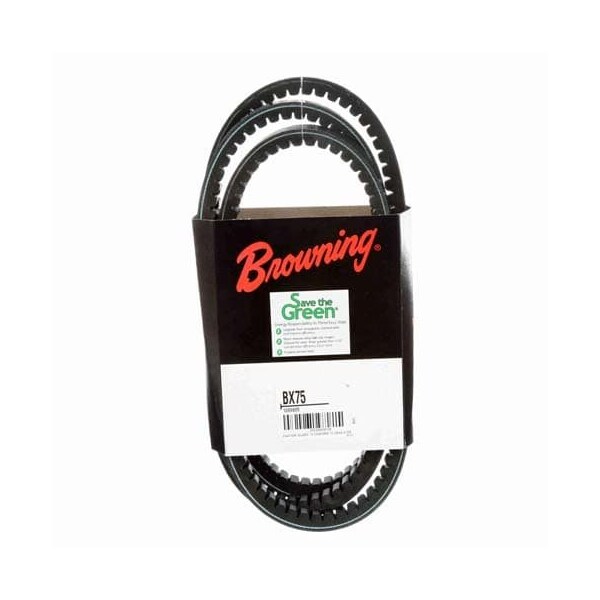 BX75 Cogged, Classical V-Belt, 78 in Outside Length, 21/32 in Top Width, 1 Ribs