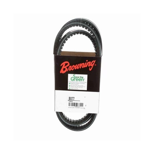 BX77 Cogged, Classical V-Belt, 80 in Outside Length, 21/32 in Top Width, 1 Ribs
