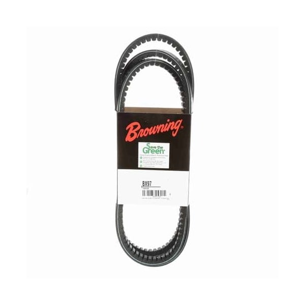 BX97 Cogged, Classical V-Belt, 100 in Outside Length, 21/32 in Top Width, 1 Ribs