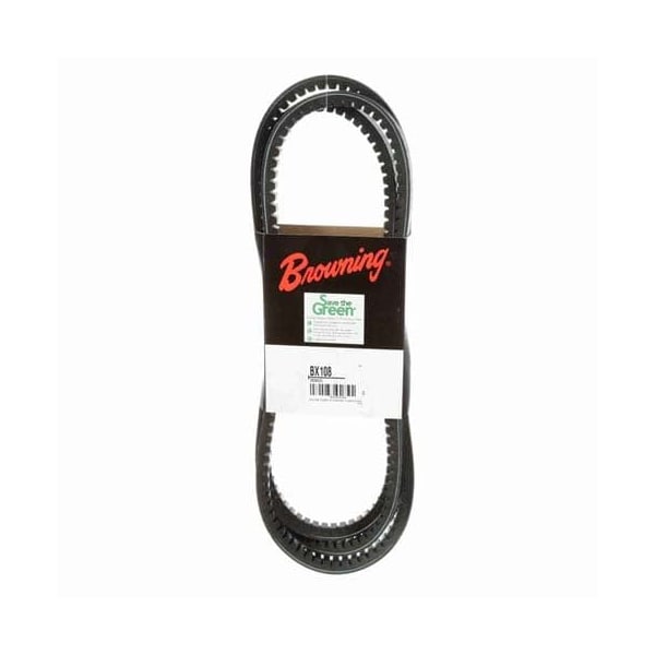 BX108 Cogged, Classical V-Belt, 111 in Outside Length, 21/32 in Top Width