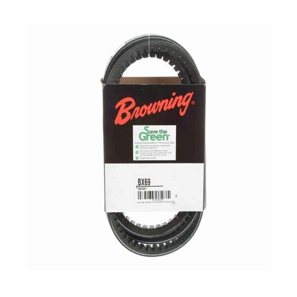 BX69 Cogged, Classical V-Belt, 72 in Outside Length, 21/32 in Top Width