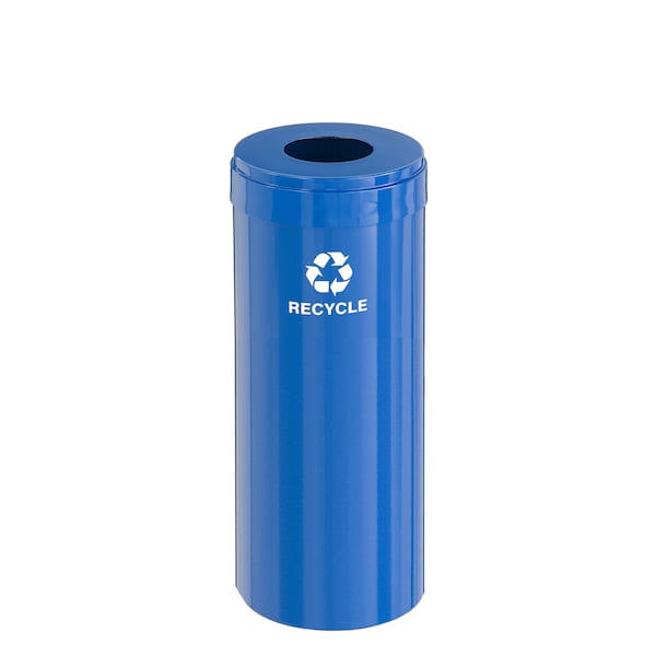 12 gal Round Recycling Bin, Blue