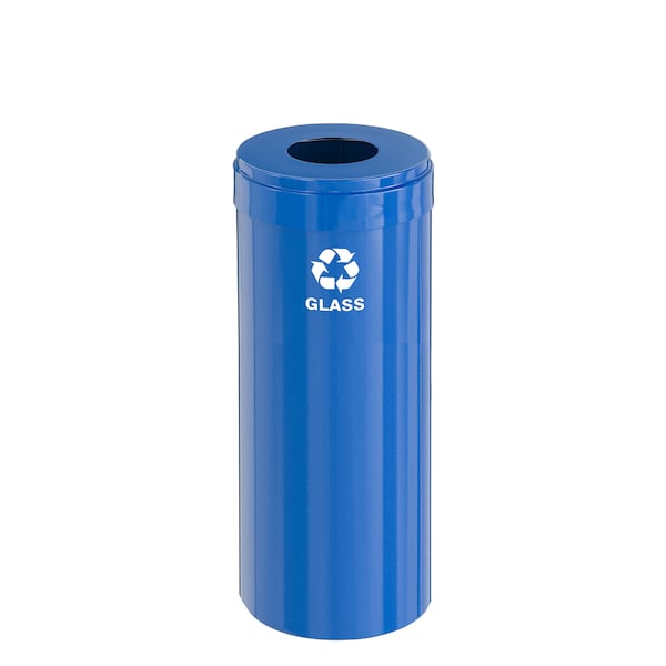 12 gal Round Recycling Bin, Blue