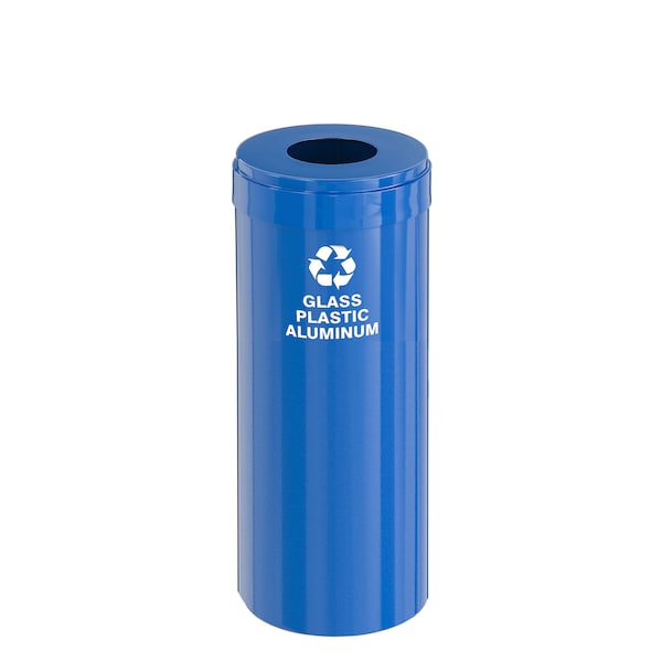 12 gal Round Recycling Bin, Blue