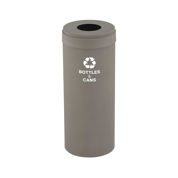 12 gal Round Recycling Bin, Nickel