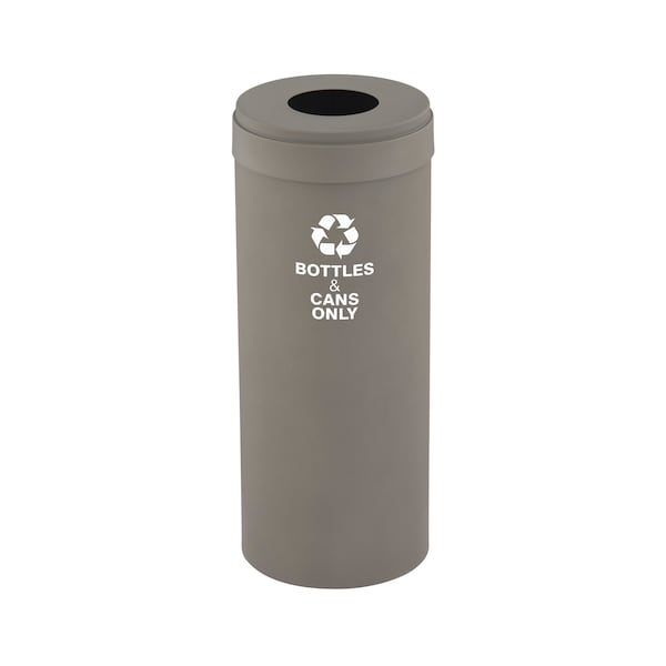 12 gal Round Recycling Bin, Nickel