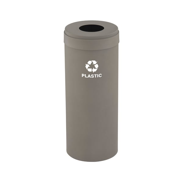 12 gal Round Recycling Bin, Nickel