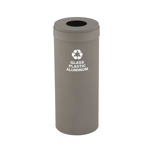 12 gal Round Recycling Bin, Nickel