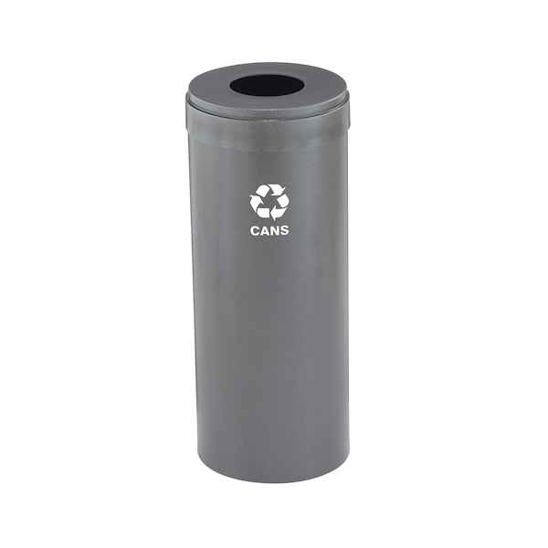 12 gal Round Recycling Bin, Silver Vein