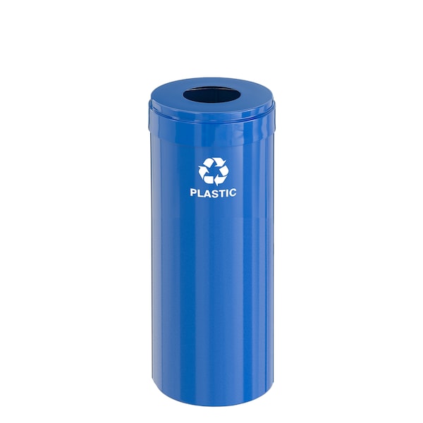 15 gal Round Recycling Bin, Blue