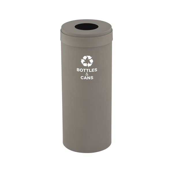 15 gal Round Recycling Bin, Nickel