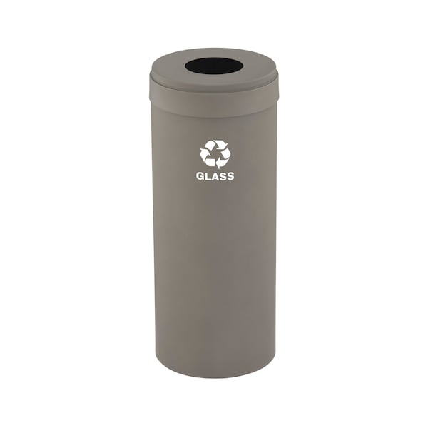 15 gal Round Recycling Bin, Nickel