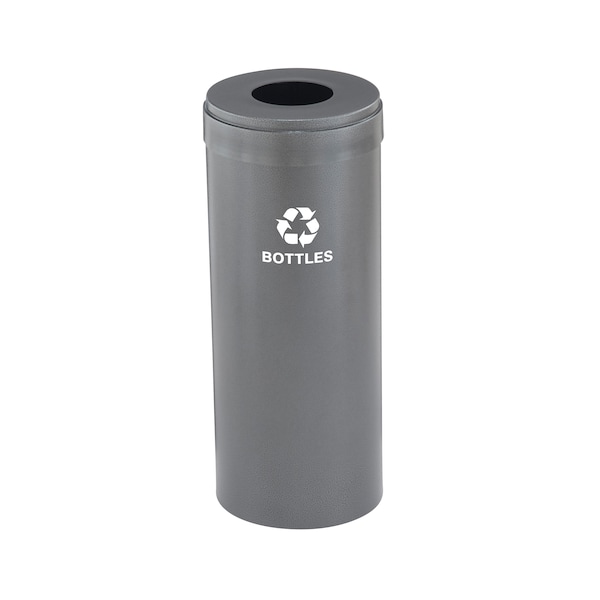 15 gal Round Recycling Bin, Silver Vein