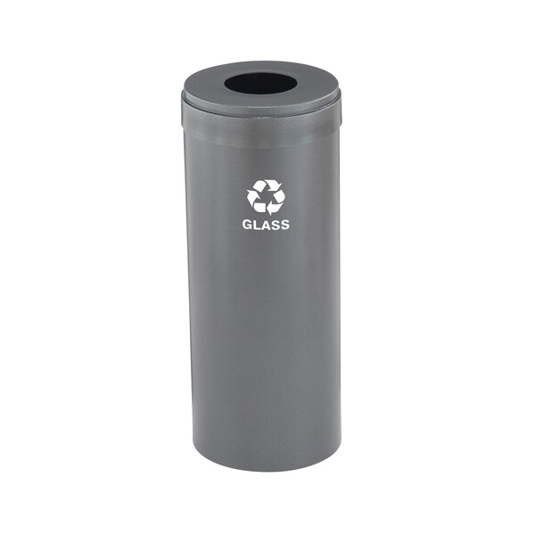15 gal Round Recycling Bin, Silver Vein