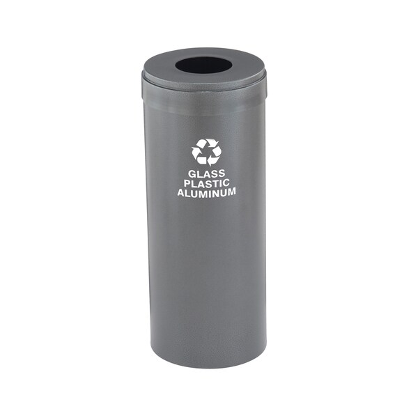 15 gal Round Recycling Bin, Silver Vein