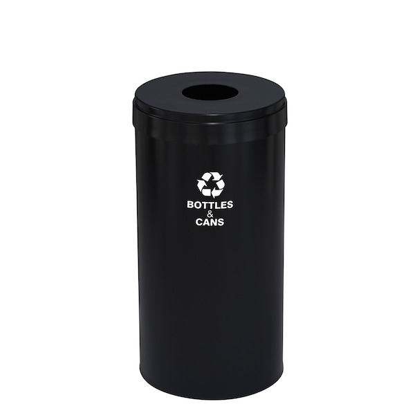 16 gal Round Recycling Bin, Satin Black