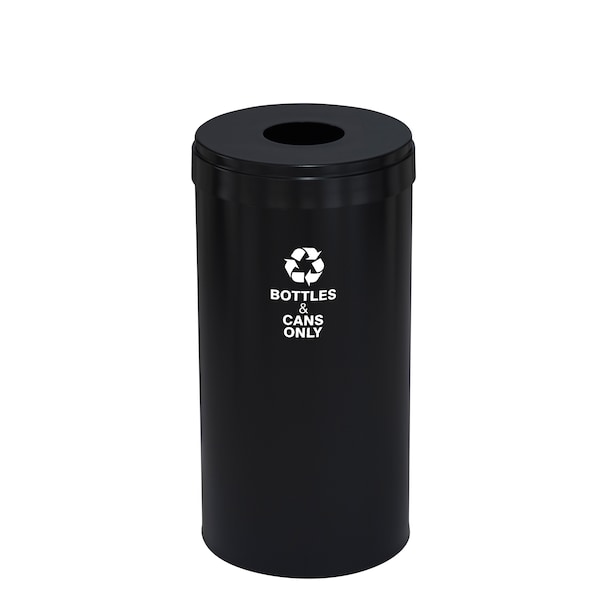 16 gal Round Recycling Bin, Satin Black