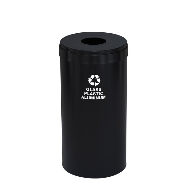 16 gal Round Recycling Bin, Satin Black