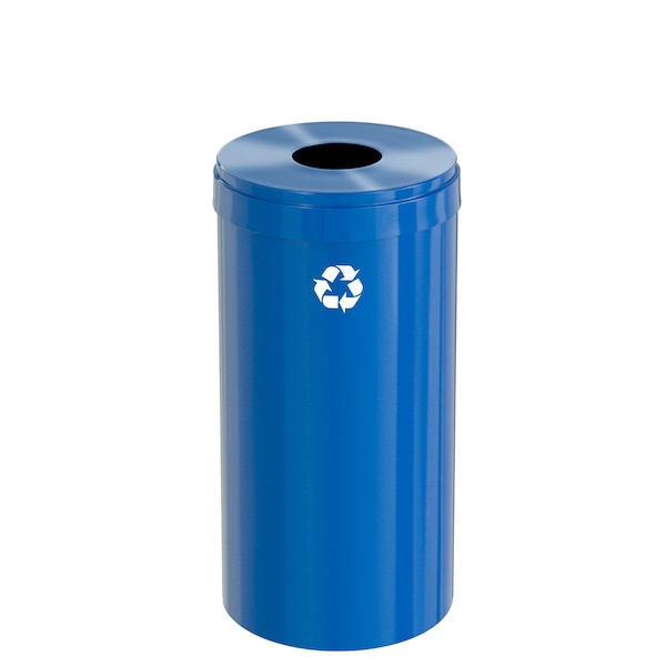 16 gal Round Recycling Bin, Blue