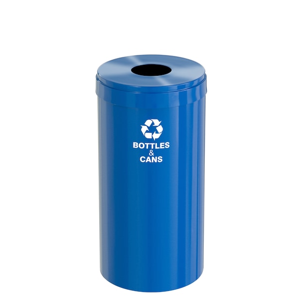 16 gal Round Recycling Bin, Blue