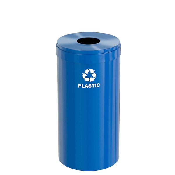 16 gal Round Recycling Bin, Blue