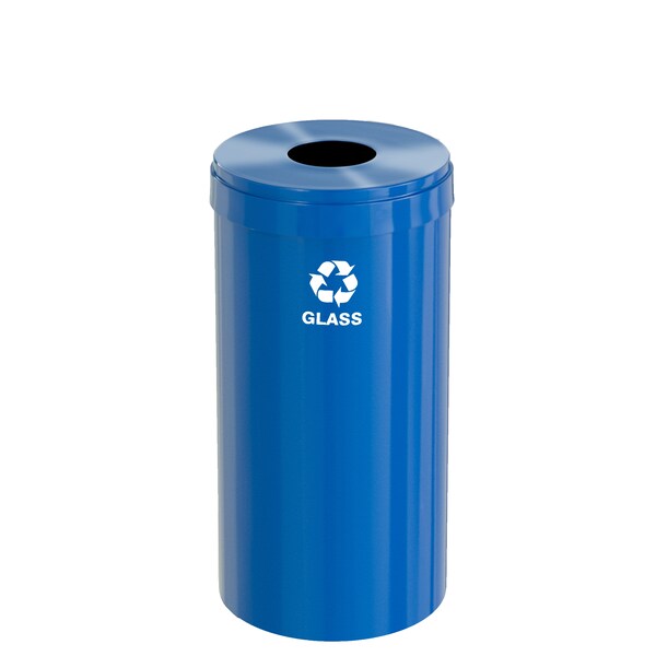 16 gal Round Recycling Bin, Blue