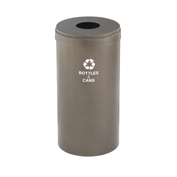 16 gal Round Recycling Bin, Bronze Vein
