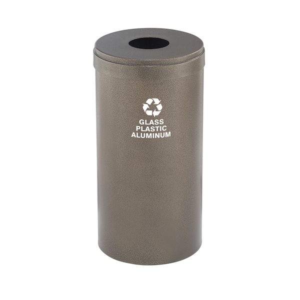 16 gal Round Recycling Bin, Bronze Vein