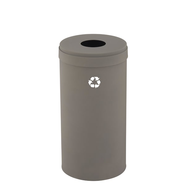 16 gal Round Recycling Bin, Nickel