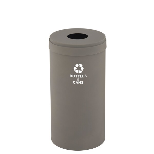 16 gal Round Recycling Bin, Nickel