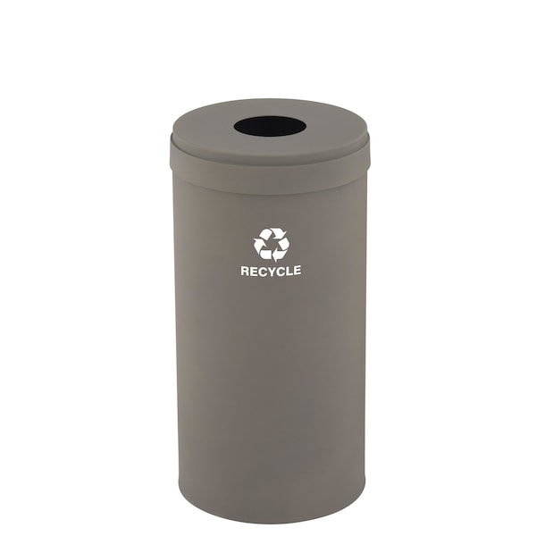 16 gal Round Recycling Bin, Nickel