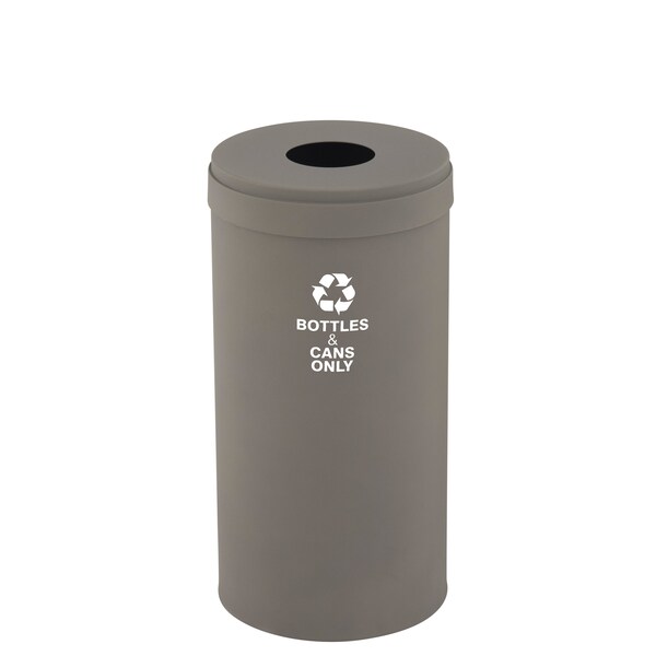 16 gal Round Recycling Bin, Nickel