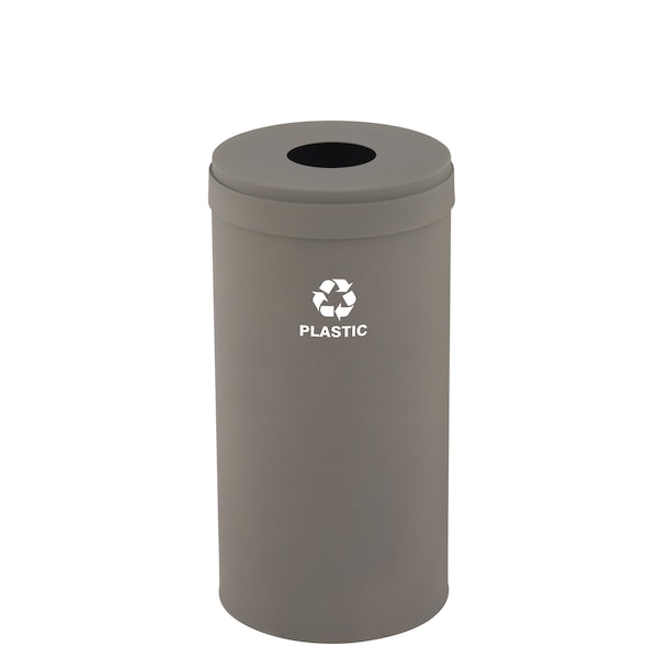 16 gal Round Recycling Bin, Nickel