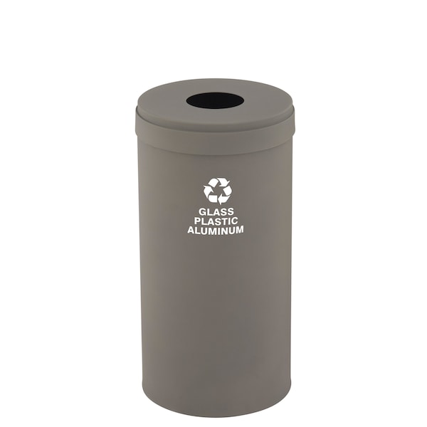 16 gal Round Recycling Bin, Nickel