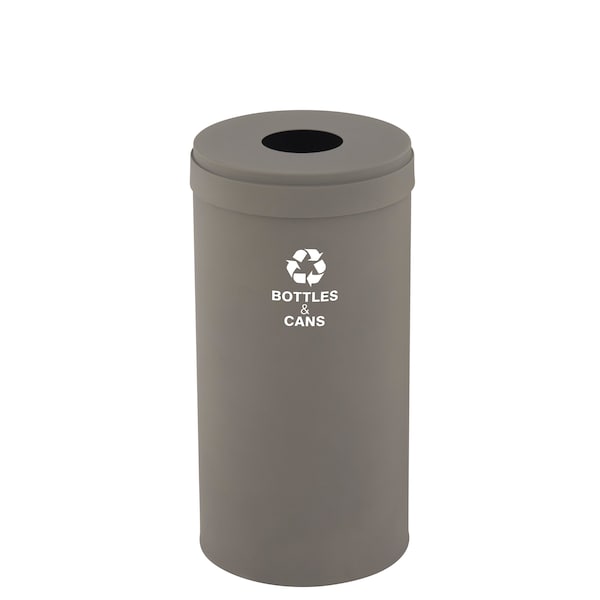 23 gal Round Recycling Bin, Nickel