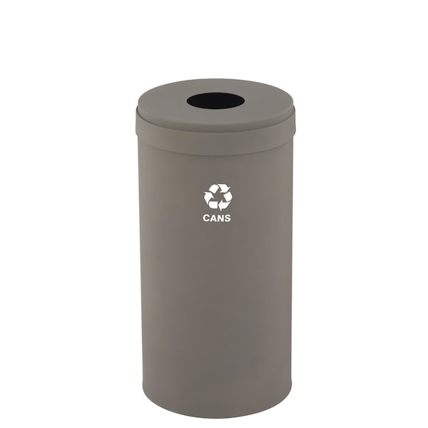 23 gal Round Recycling Bin, Nickel