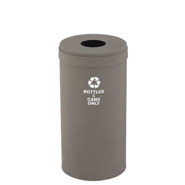23 gal Round Recycling Bin, Nickel