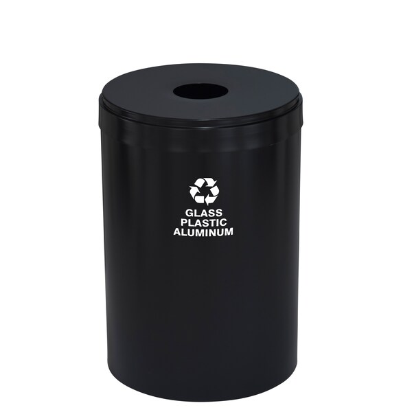 33 gal Round Recycling Bin, Satin Black
