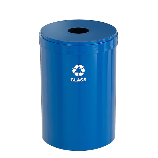 33 gal Round Recycling Bin, Blue