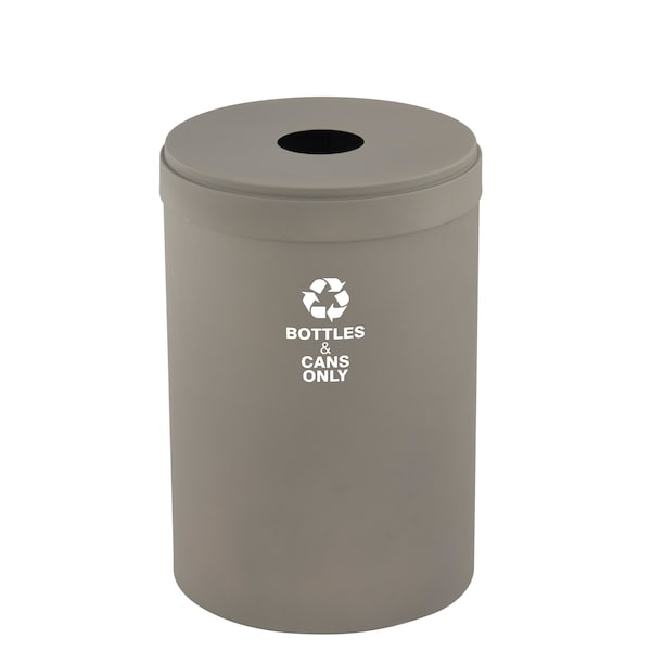 33 gal Round Recycling Bin, Nickel
