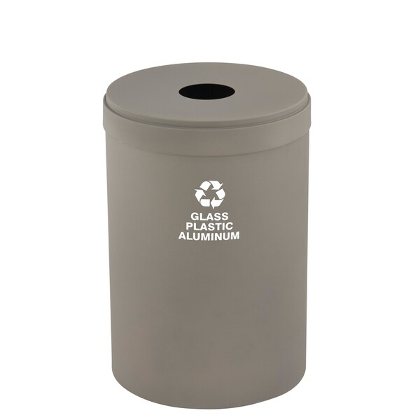 33 gal Round Recycling Bin, Nickel